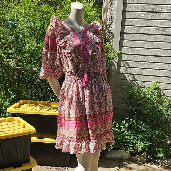 Umgee Dresses | New with Tags Umgee Avara Crissy Polyester Dress Floral Size Medium | Color: Pink/Red | Size: M | Littlefolks's Closet